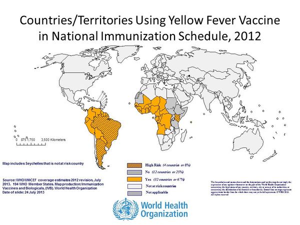 Yellow Fever Map Africa